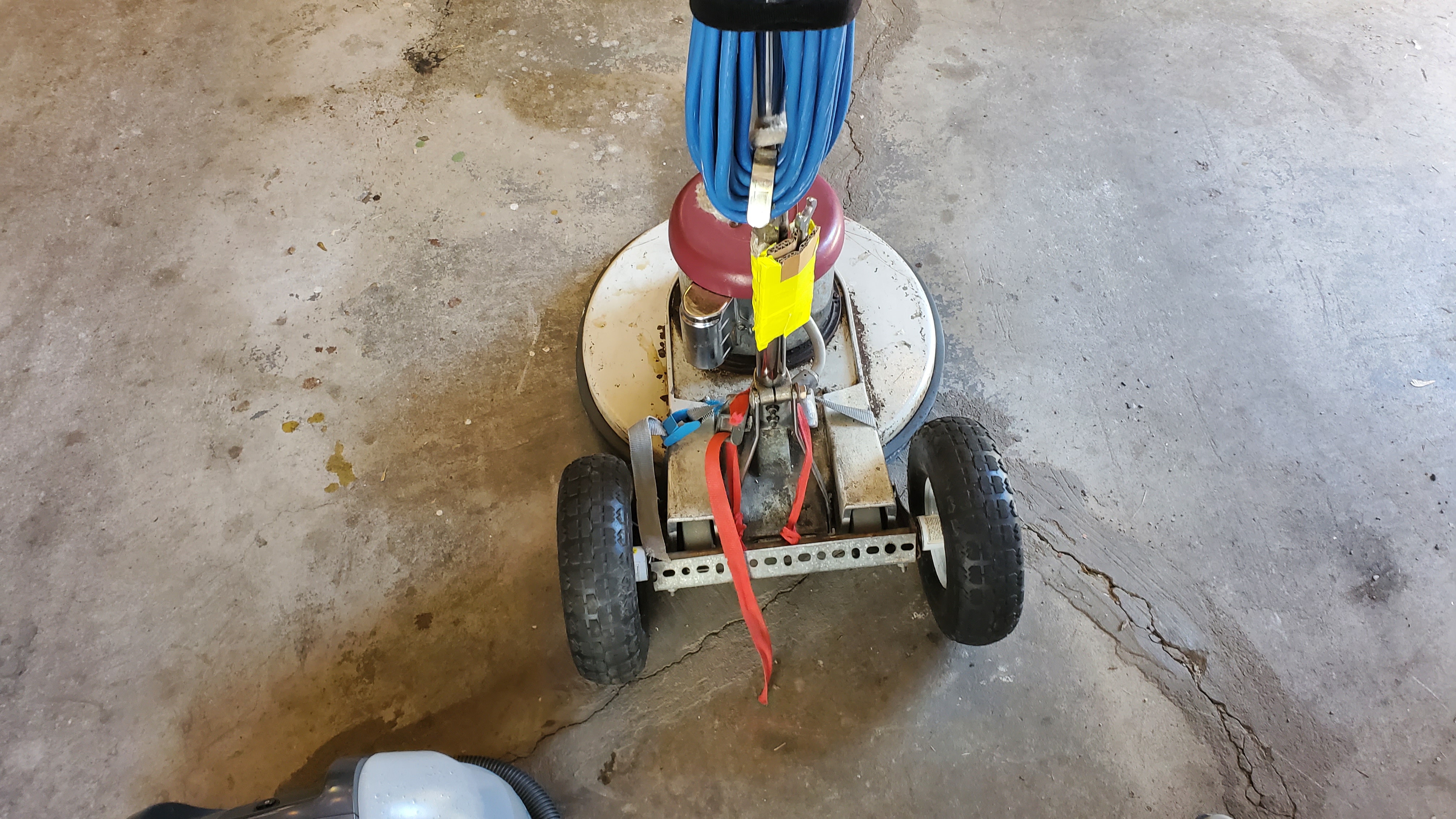 Strap on wheels help you go up and down stairs